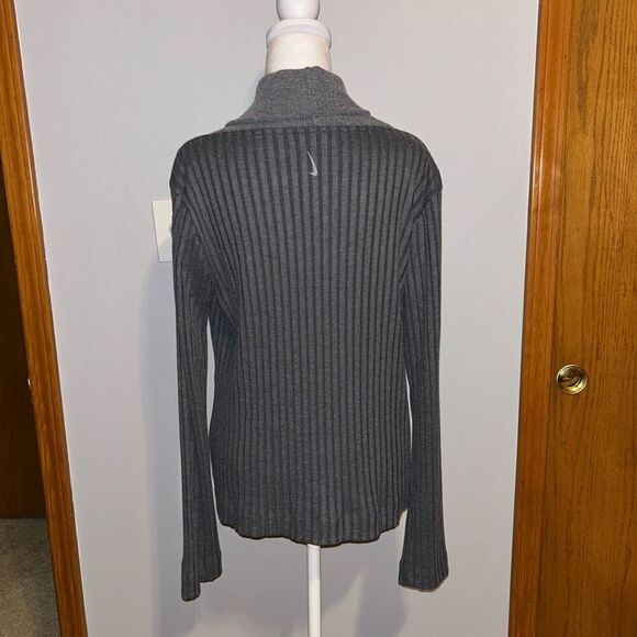 NIKE women’s Yoga Luxe Ribbed Cover Up Sweater gray size M‎ - Picture 4 of 10